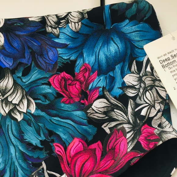 NWT $68 Lululemon Deep Sea High Waist Bikini Bottom Nocturnal Floral - Picture 3 of 8